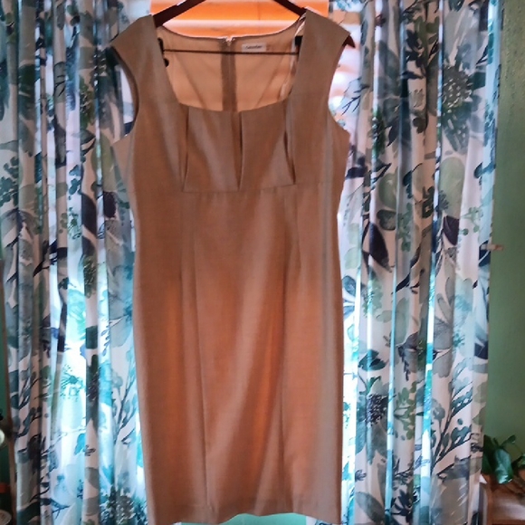 Calvin Klein Beige Midi Dress - Picture 1 of 4